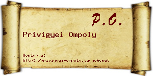 Privigyei Ompoly névjegykártya